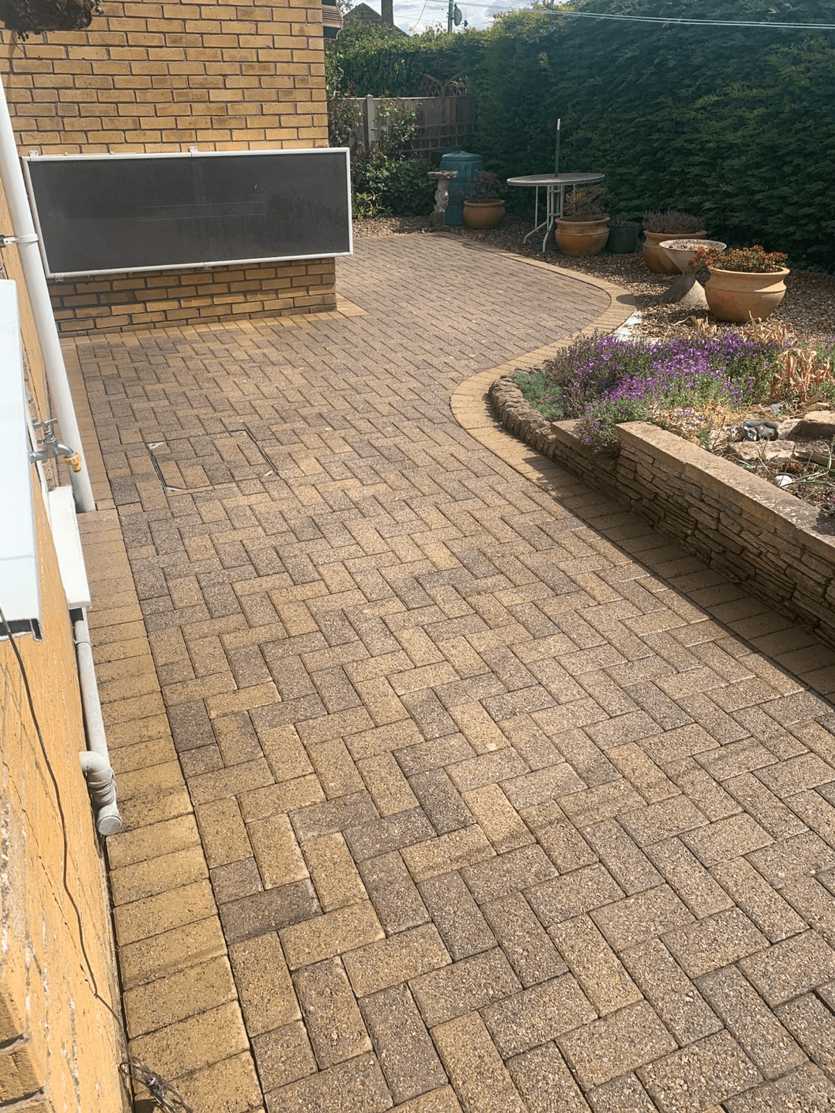 Block paving driveway after cleaning